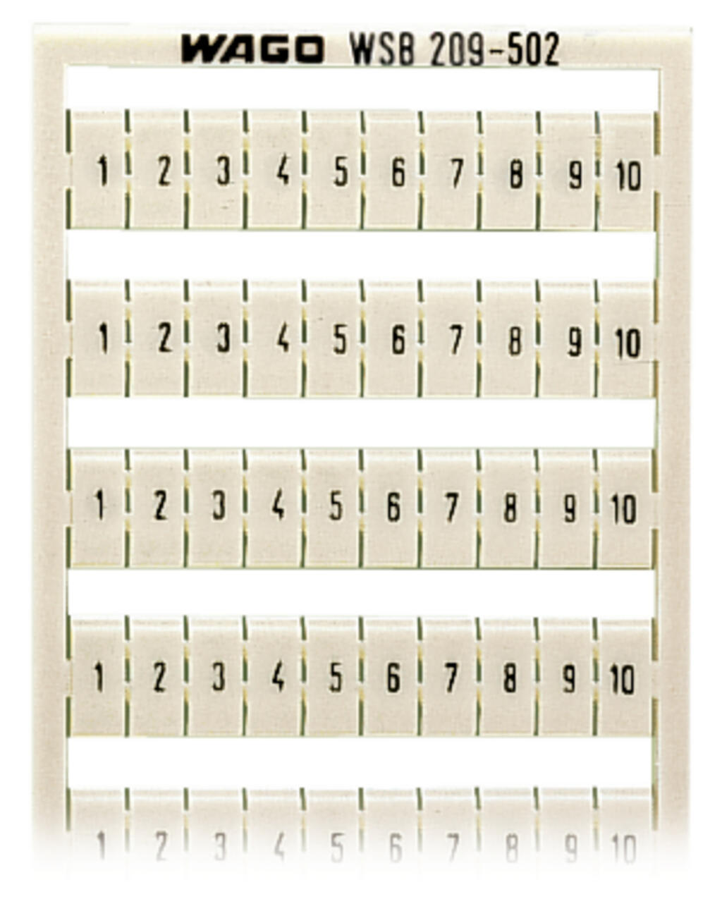 209-502 Маркир. бирки ''1 ... 10 (10x)'', WSB, гориз., 100 бирок