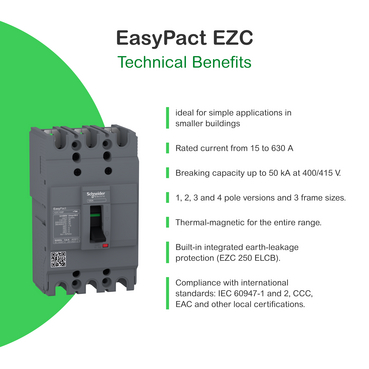 Автоматический выключатель EZC250 125A 2P 36кА