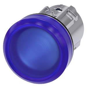 ЭЛЕМЕНТ СВЕТОВОГО ИНДИКАТОРА ССИНИМ РАССЕИВАТЕЛЕМ, 22MM, КРУГЛ., ГЛЯНЦЕВЫЙ МЕТАЛЛ, РАССЕИВАТЕЛЬ МА