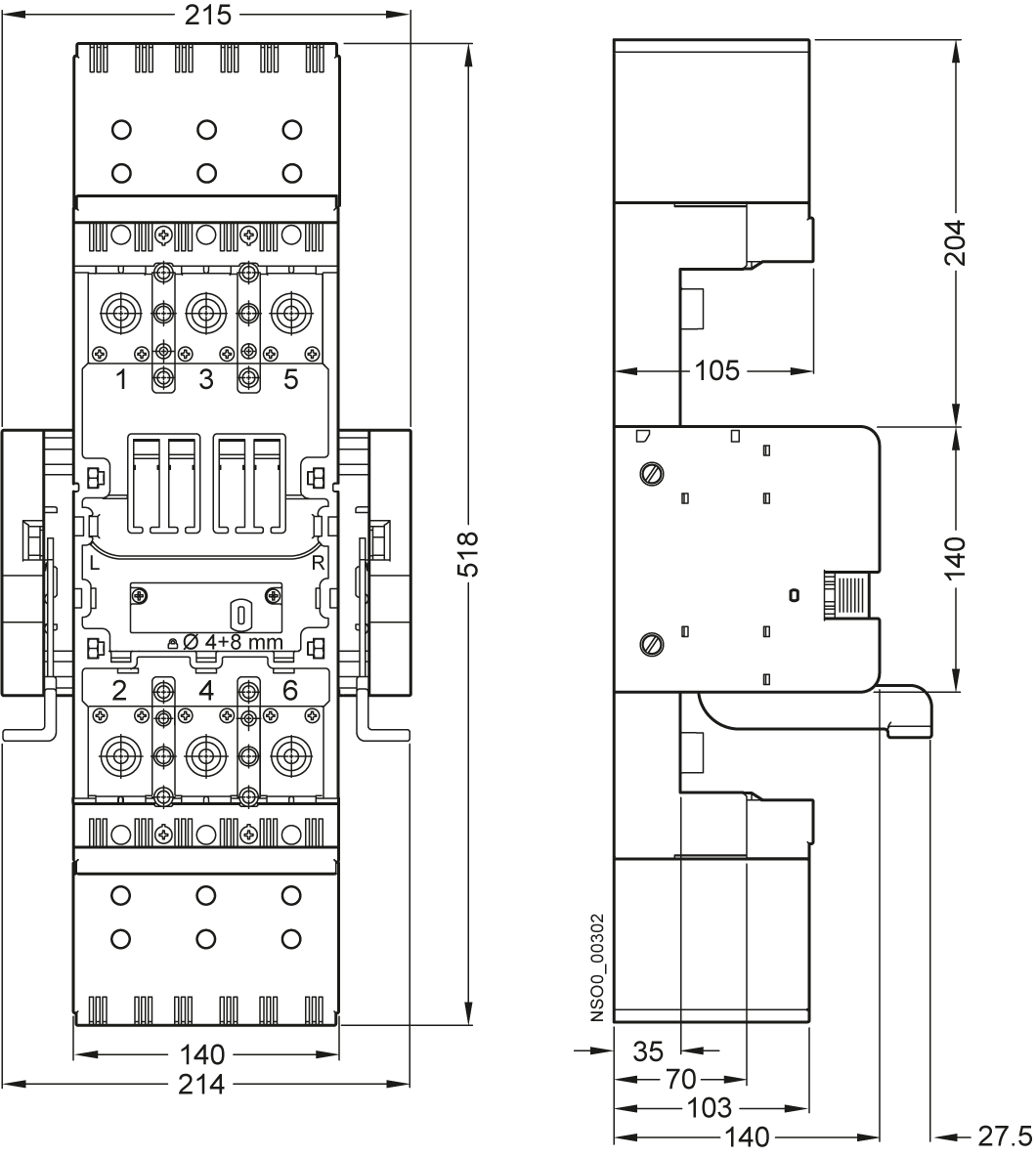 Короткая 3-полюсная крышка подключения VT630 Siemens 3VT9300-8CB30